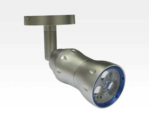 8W LED Fokus Mini Spot mit Halterung silber rund Warm Weiß / 3000K 450lm 230VAC 10-33Grad -Ausstellungsstück mit kleinen Schönheitsfehler